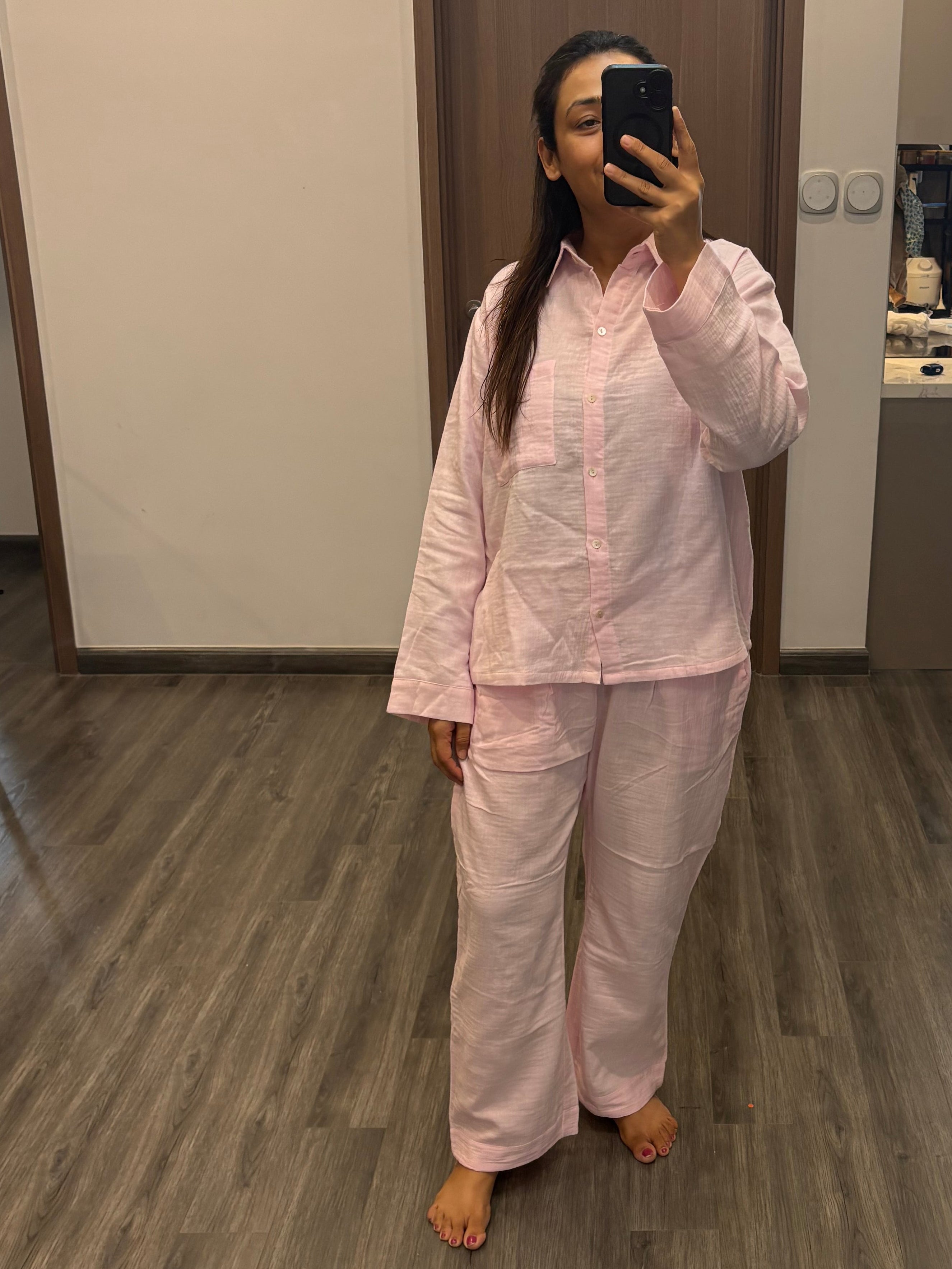 Baby Pink Muslin Set