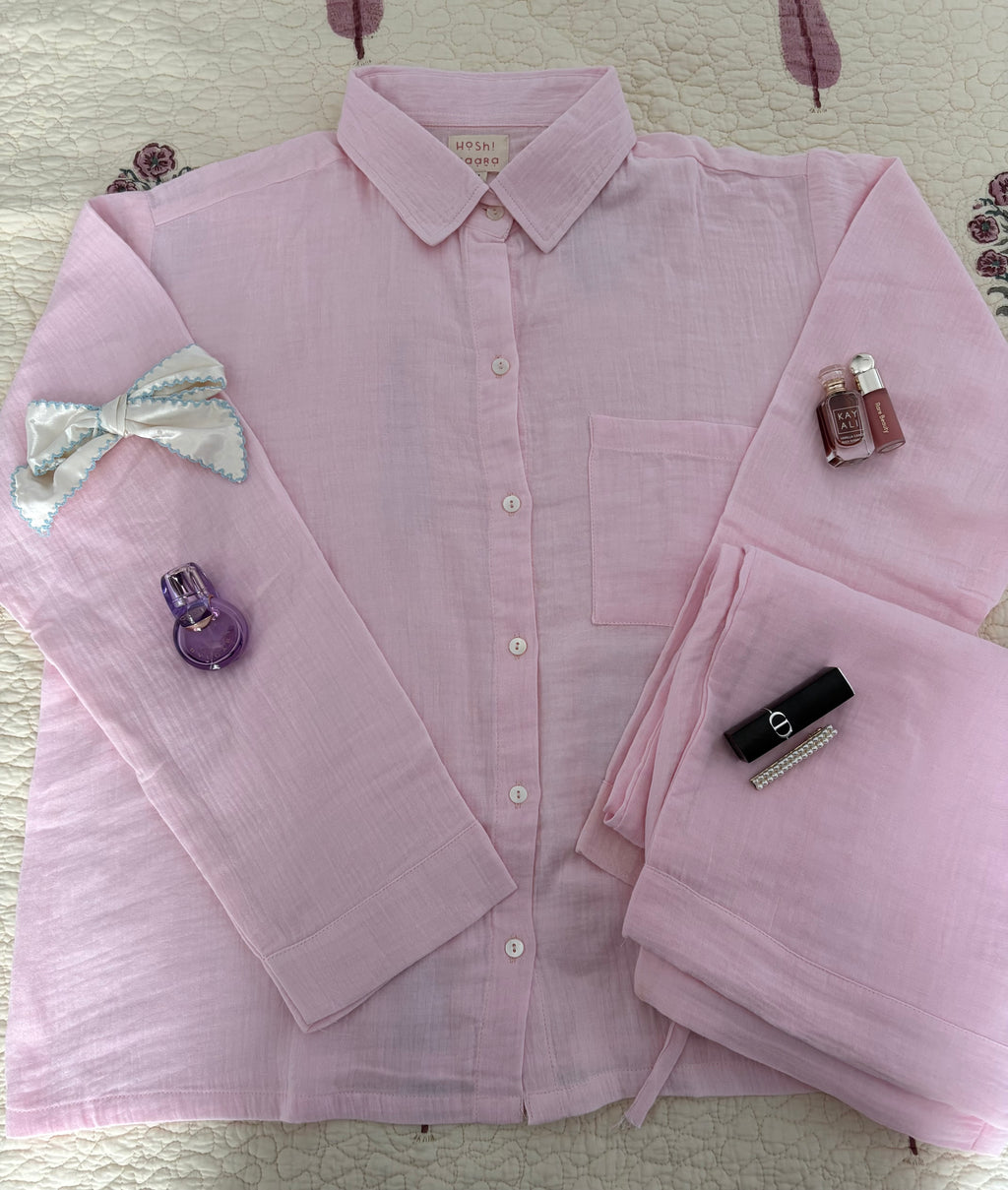 Baby Pink Muslin Set