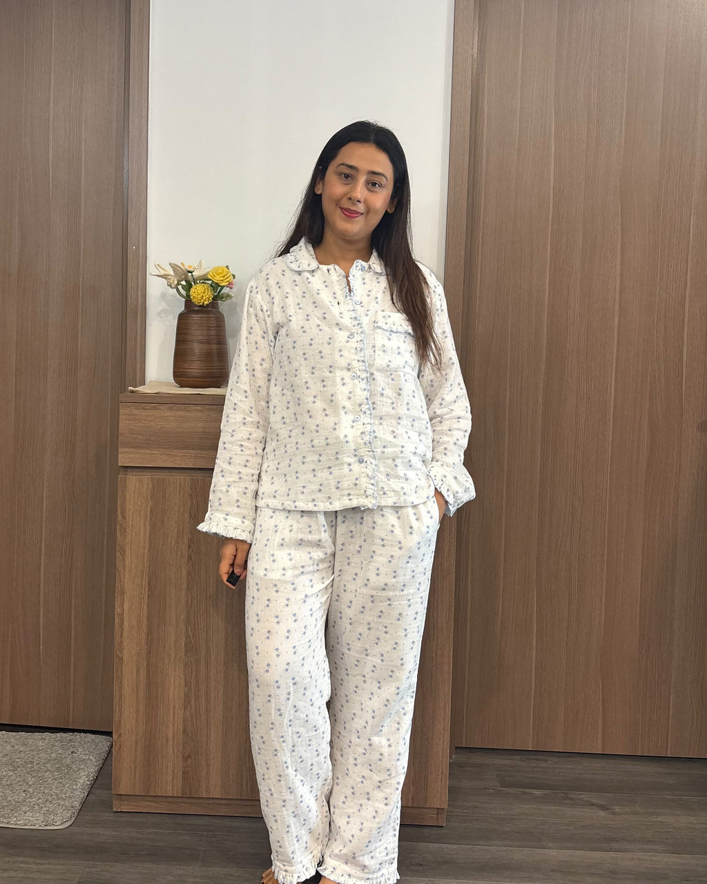 Blue bloom Muslin Set