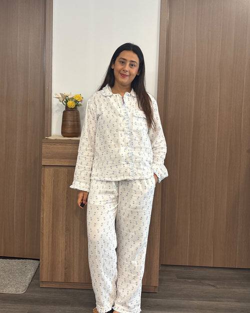 Blue bloom Muslin Set