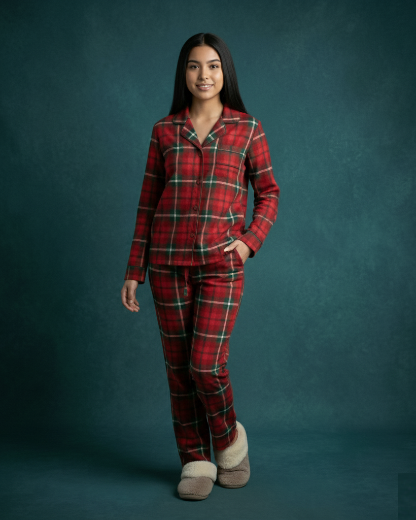 Red Green Tartan Checks PJ set