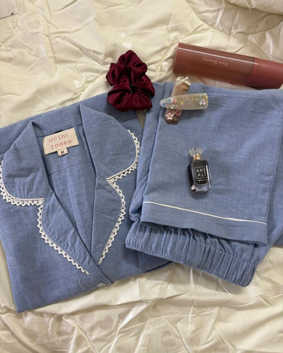 Mul Cotton Blue Nightsuit
